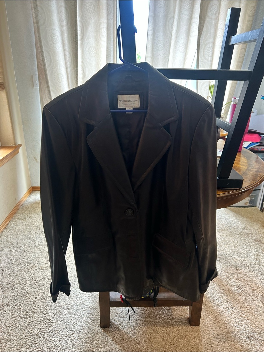 Worthington Brown Leather Blazer